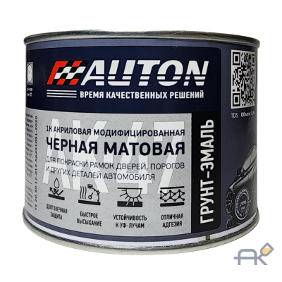 Грунт эмаль AUTON чёрная матовая 1К AK 47 0.5л